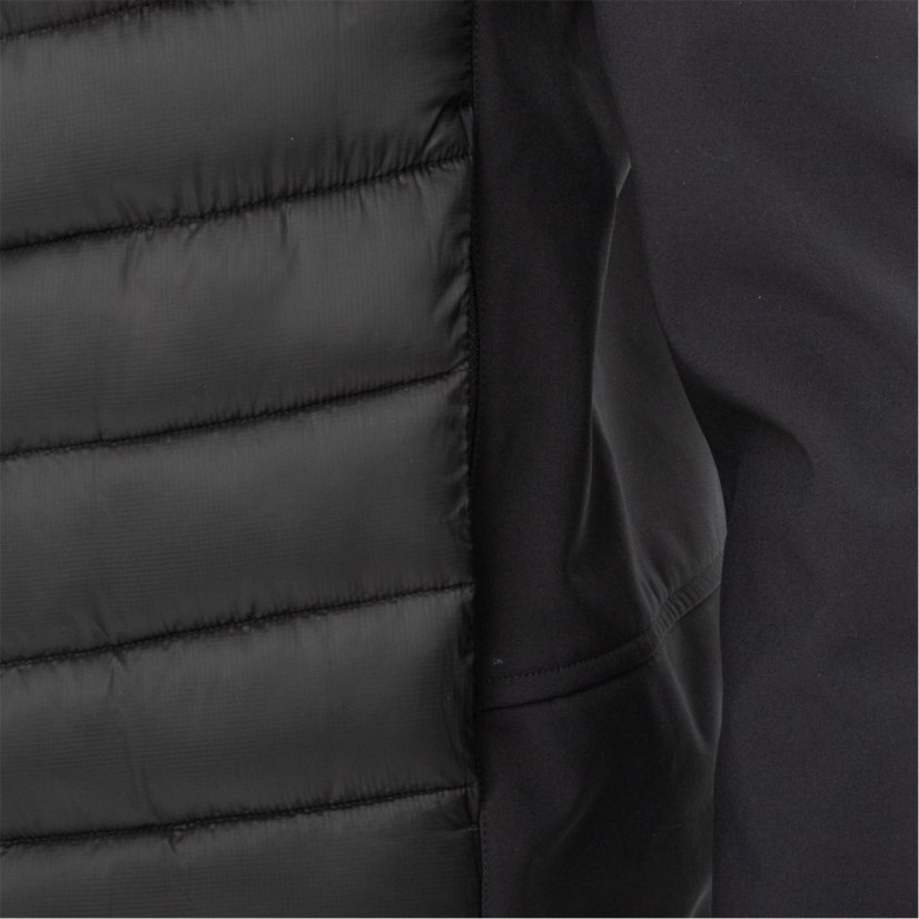 Everlast Men's Hooded Full Zip Long Sleeve Hybrid Jacket Black