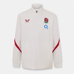 Castore Men's Rose Anthem England Rugby 2025 Long Sleeve Full Zip Jacket White Red