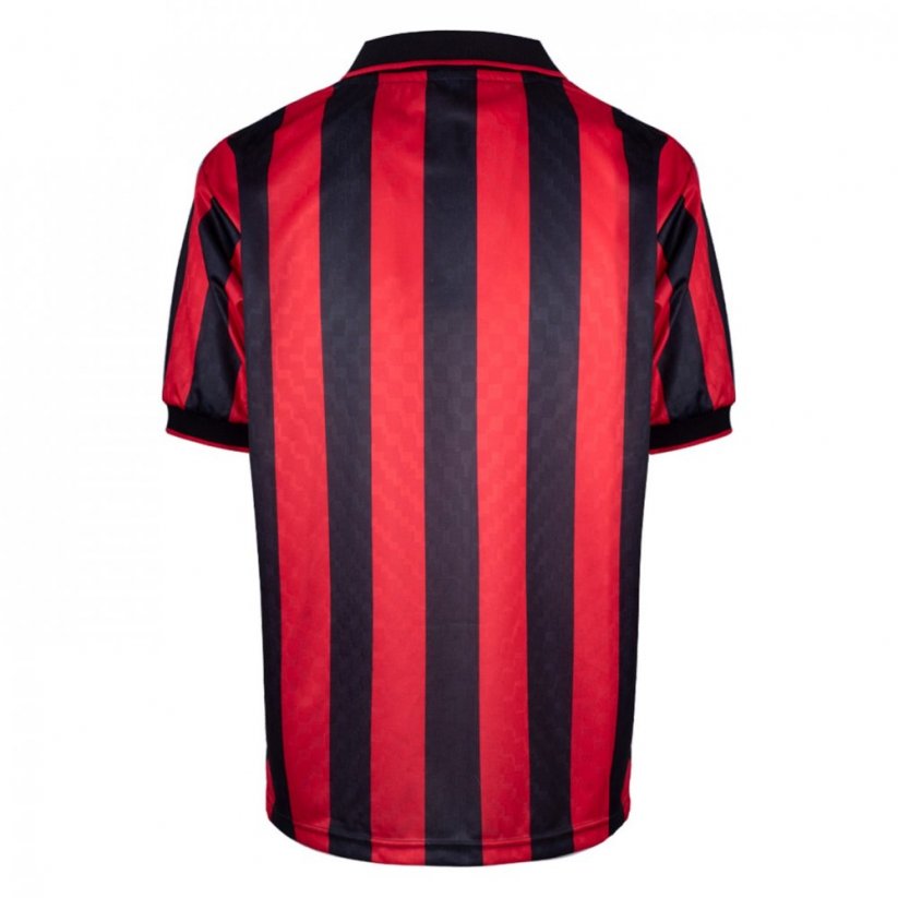 Score Draw AC Milan 1996 Retro Home Football Shirt Adults Red/Black