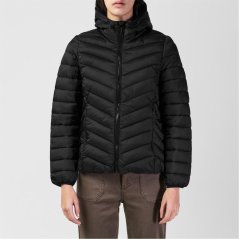 SoulCal Womens Micro Bubble Long Sleeve Short Puffer Jacket Black