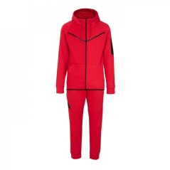 Fabric Zip Tracksuit Red