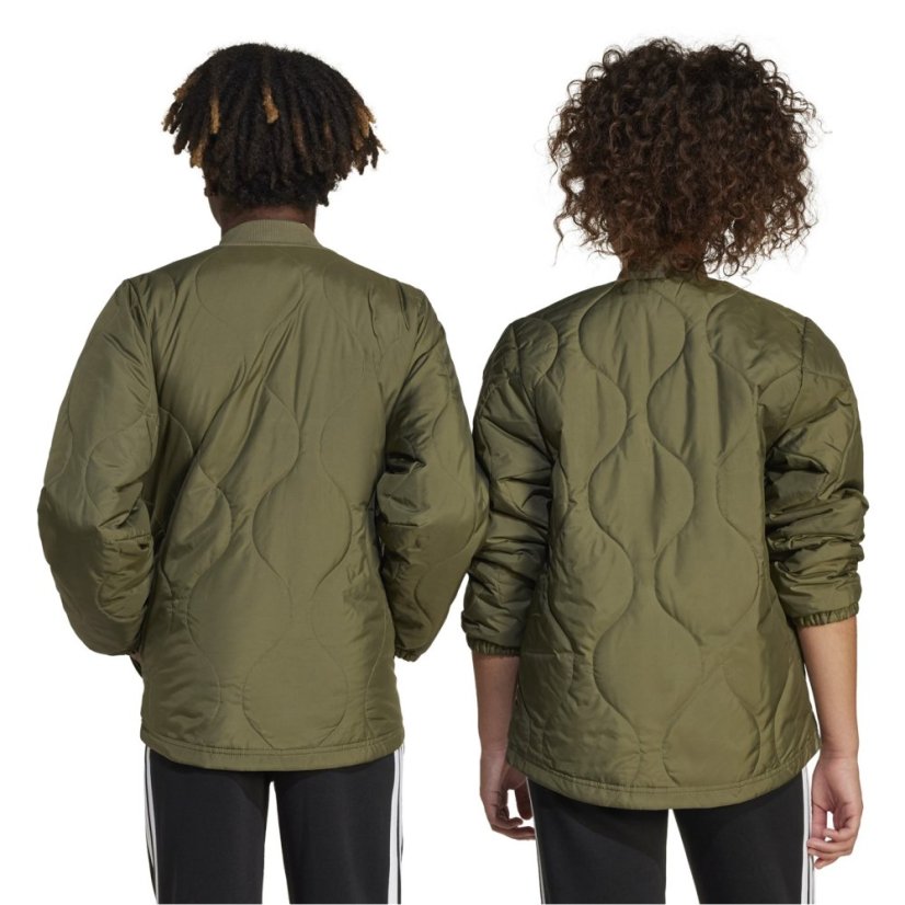 adidas Unisex Kids' Lightweight Puffer Jacket Olive/Black