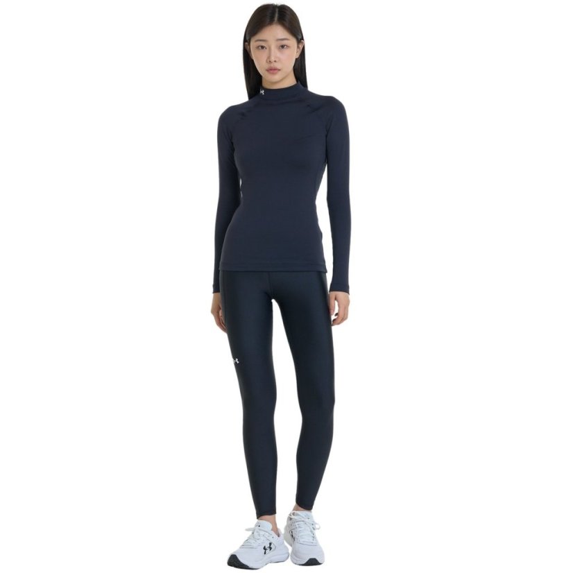 Under Armour Women's Authentics Long-Sleeve Performance Mockneck Gym Top Black