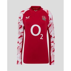 Castore Long Sleeve Drill Top England Rugby 2025 Womens Red/White