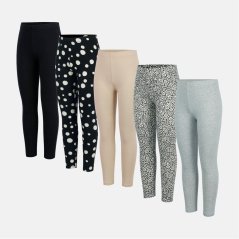 Miso Kids 5 Pack Leggings Black/Grey