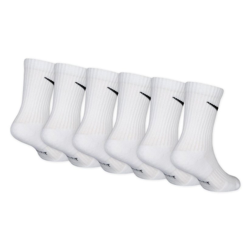 Nike 6Pk Dri-Fit Crew Sock Childs White