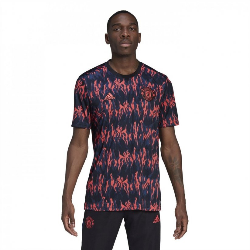 adidas Manchester United Pre Match Shirt 2021 2022 Black/Shock Red