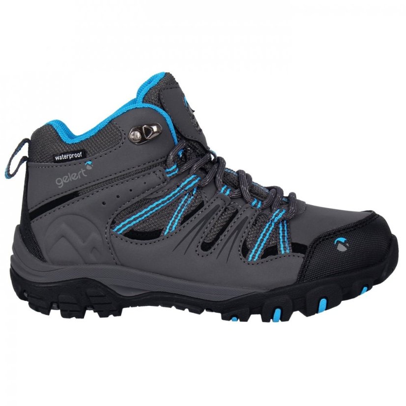 Gelert Horizon Waterproof Walking Boots Childrens Charcoal/Blue