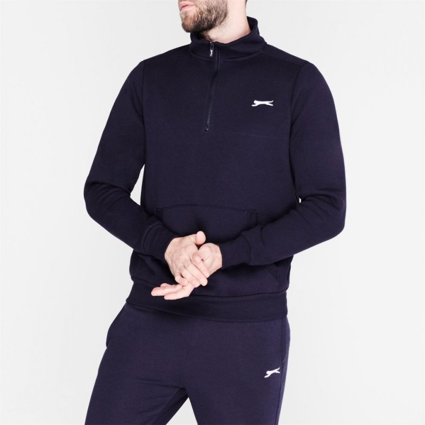 Slazenger Quarter Zip Fleece Top Mens Navy