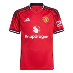 adidas Manchester United Home Shirt 2025 2026 Juniors Red
