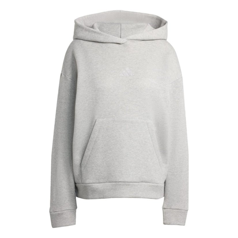 adidas Women's Glitter Over-the-Head Hoodie Silver