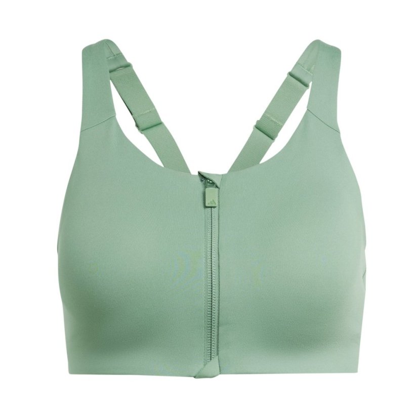 adidas Women's Lux Zipped High Impact Sports Bra Green