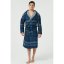 Howick Premium Bonded Check Dressing Gown Navy/Blue