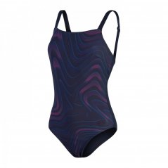 Speedo Amber Glow Swimsuit Navy/Plum