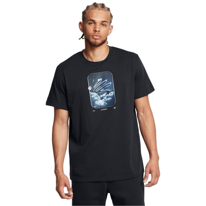 Under Armour Men's CURRY Short-Sleeve Performance T-Shirt BLACK WHITE