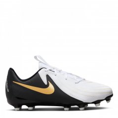 Nike Phantom GX II Academy Junior Firm Ground Football Boots White/Blk/Gold
