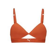 Puma Women's Peek A Boo Triangle Bralette Flame Orange