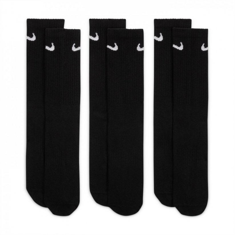 Nike Everyday Lightweight Training Crew Socks (3 Pairs) Black/White