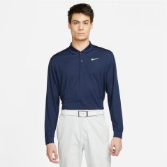 Nike Dri-FIT Victory Men's Long-Sleeve Golf Polo Navy/White