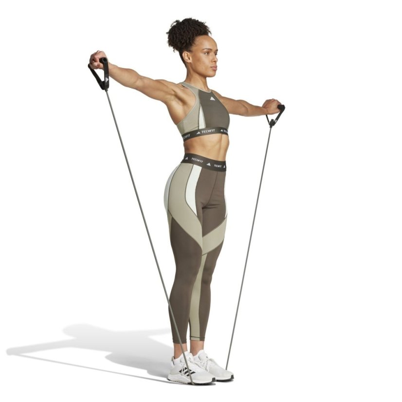 adidas TECHFIT 7/8 Colourblock Leggings Womens Olive