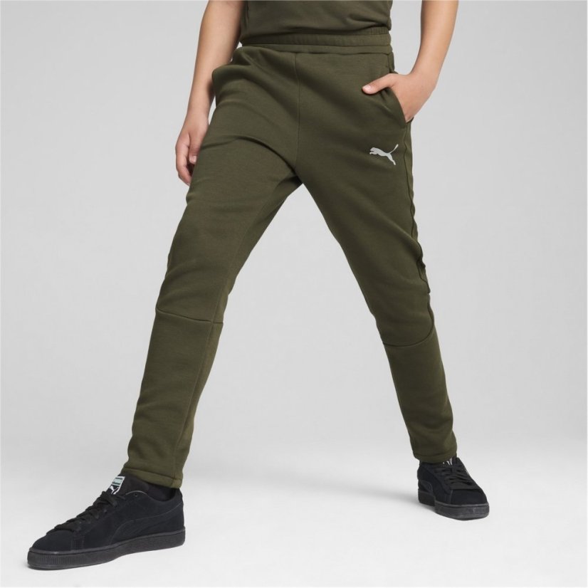 Puma Unisex Kids' Evostripe Closed Hem Jersey Joggers Dark Olive