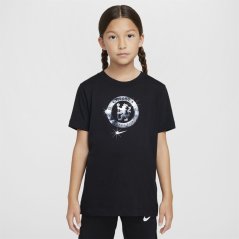 Nike Chelsea Crest T-Shirt 2024 2025 Juniors Black
