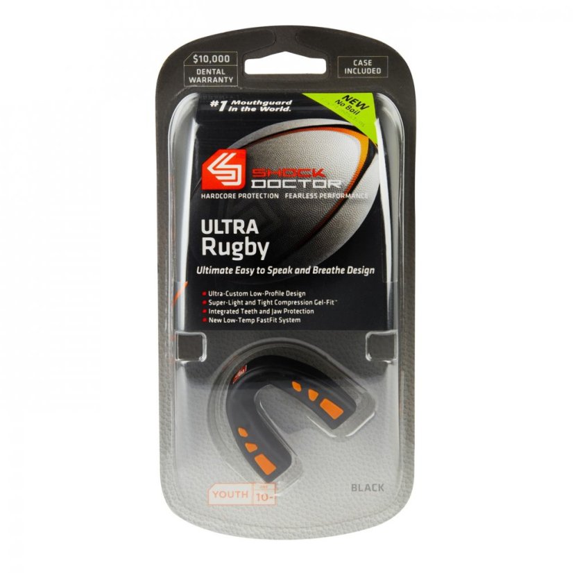 Shock Doctor Rugby Mouthguard Black/Orange