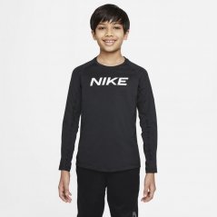 Nike Pro Long Sleeve Performance Top Junior Boys Black/White