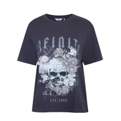 Firetrap Women's Grunge Regular Fit T-Shirt Skull