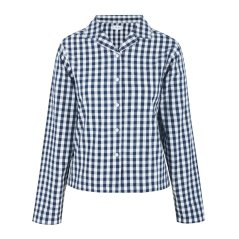 Linea Women's Boxy Relaxed Fit Long Sleeve Pyjama Top Navy/White