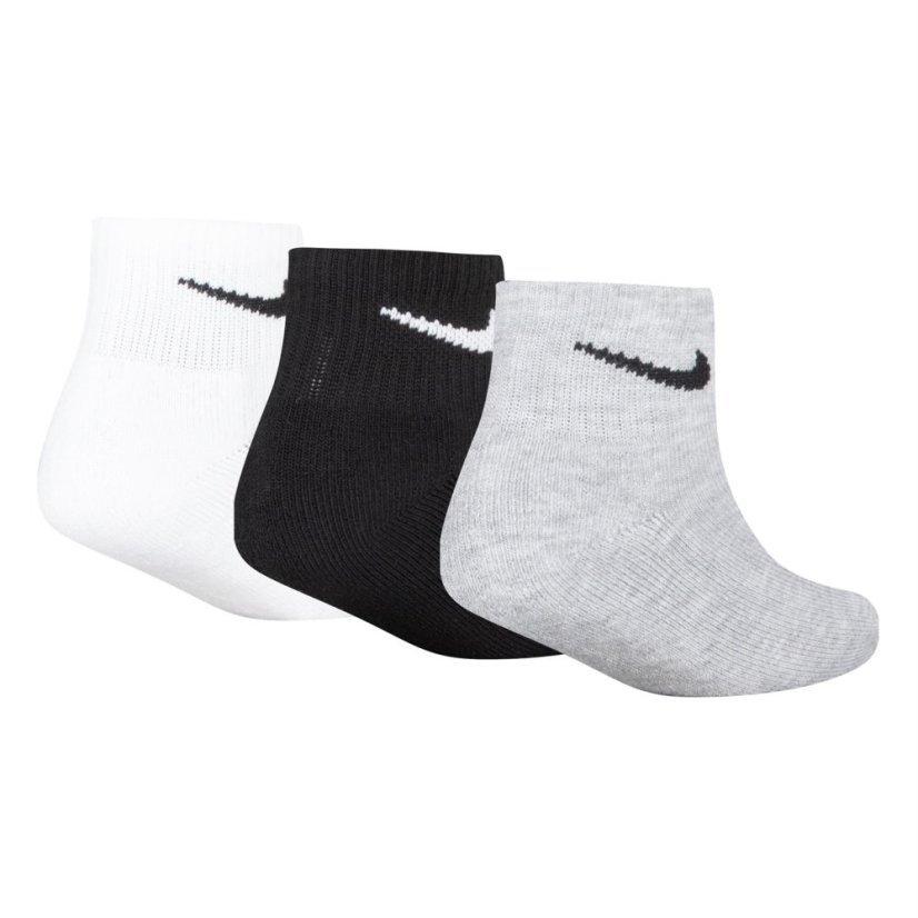 Nike Basic Ankle 3Pk Childs White/Grey