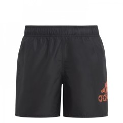 adidas Logo CLX Swim Shorts Juniors Black/Red