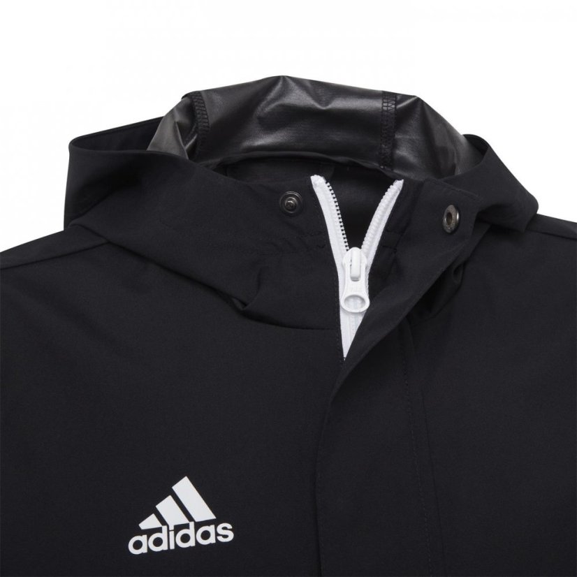 adidas Kids' Entrada 26 Water and Wind Resistant Rain Anorak Black/White