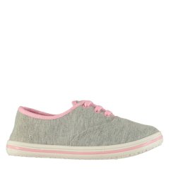Slazenger Infants Canvas Pumps Grey Marl/Pink