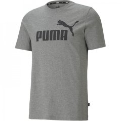 Puma 2 Col Logo Tee Grey Heather