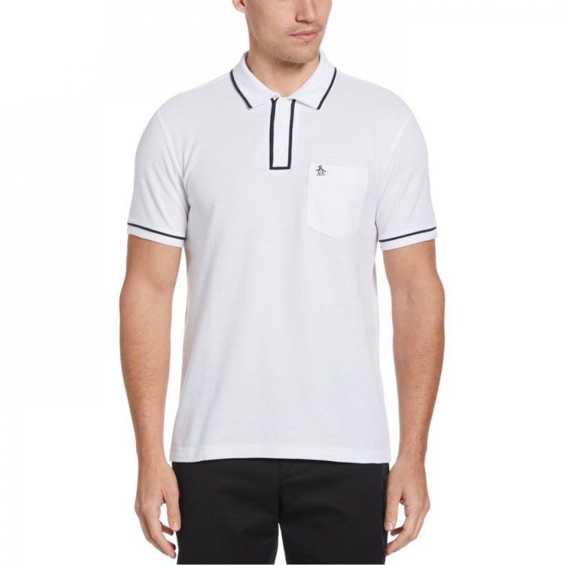 Original Penguin Short Sleeve Tipped Polo Shirt Brig White 118