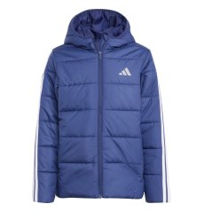 adidas Unisex Kids Essentials 3S Hooded Long Sleeve Puffer Jacket Dark Blue