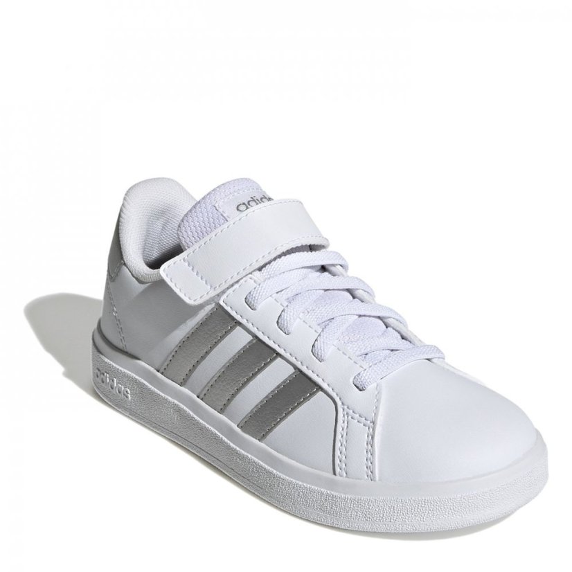 adidas Grand Court Trainers Child Girls White/ Silver