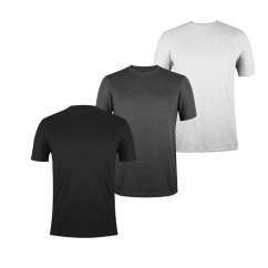 Donnay 3 Pack T Shirts Mens GreyM/CharM/Blk