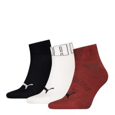 Puma Adults Mesh Quarter Sock Red Combo