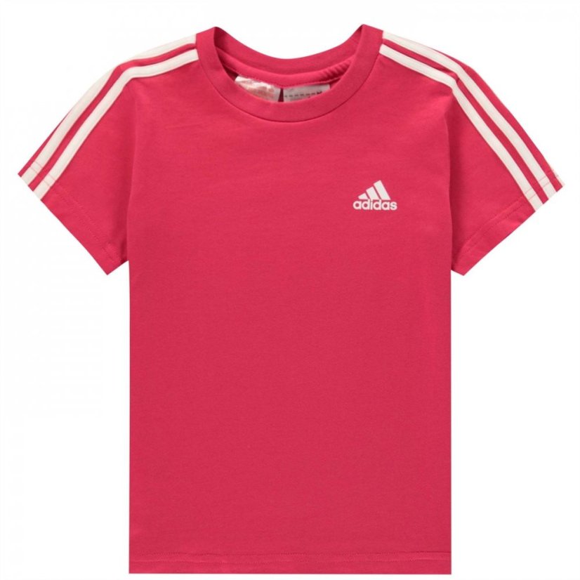 adidas Infants 3stripe Tee Pink/White