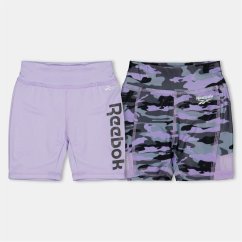 Reebok Kids' Camo Jersey Jogger Shorts Lavender