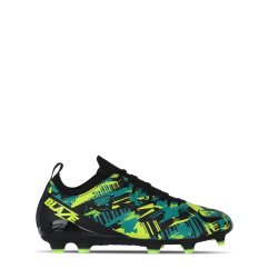 Sondico Blaze Junior FG Football Boots Black/Green