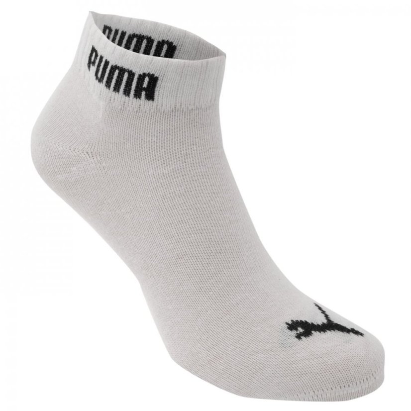 Puma 3 Pack Quarter Socks Junior White