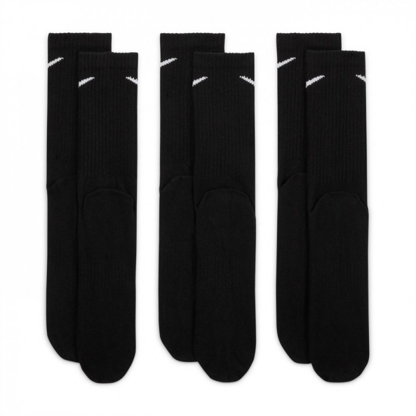 Nike Everyday Lightweight Training Crew Socks (3 Pairs) Black/White