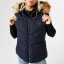 SoulCal Women's 2Zip Detachable Hood Padded Gilet Navy