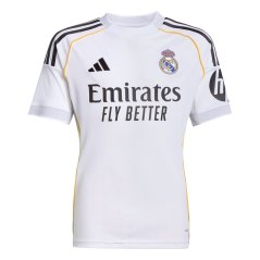 adidas Real Madrid Home Shirt 2025 2026 Juniors White