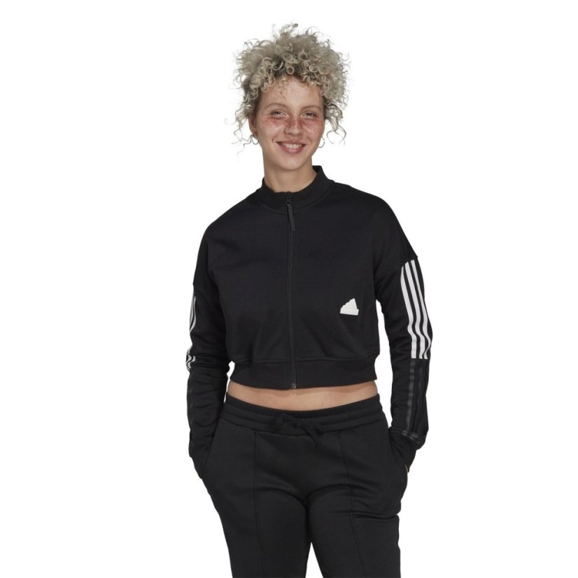 adidas Cropped Track Top Womens Sweatshirt Black