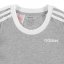 adidas 3 Stripe T Shirt Junior Girls Grey/White