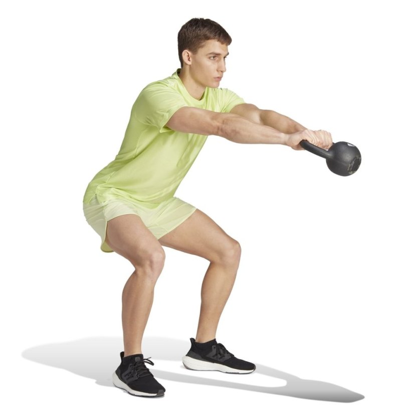 adidas HIIT Workout 3-Stripes pánske tričko Pulse Lime